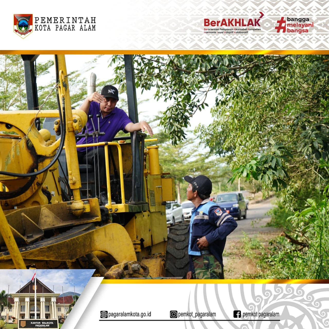 Wali Kota Pagar Alam Ludi Oliansyah, Pimpin Aksi Bersih-Bersih Wilayah Bandar Udara Atung Bungsu