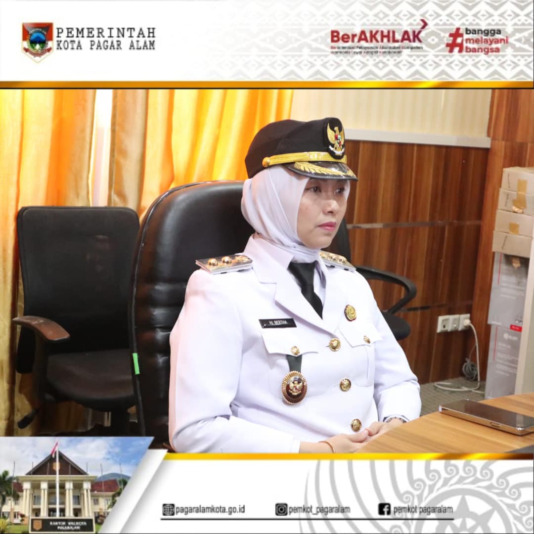 Wakil Wali Kota Hj. Bertha, Hadiri Peringatan Hari Otda Ke-XXIX Tingkat Nasional Secara Virtual