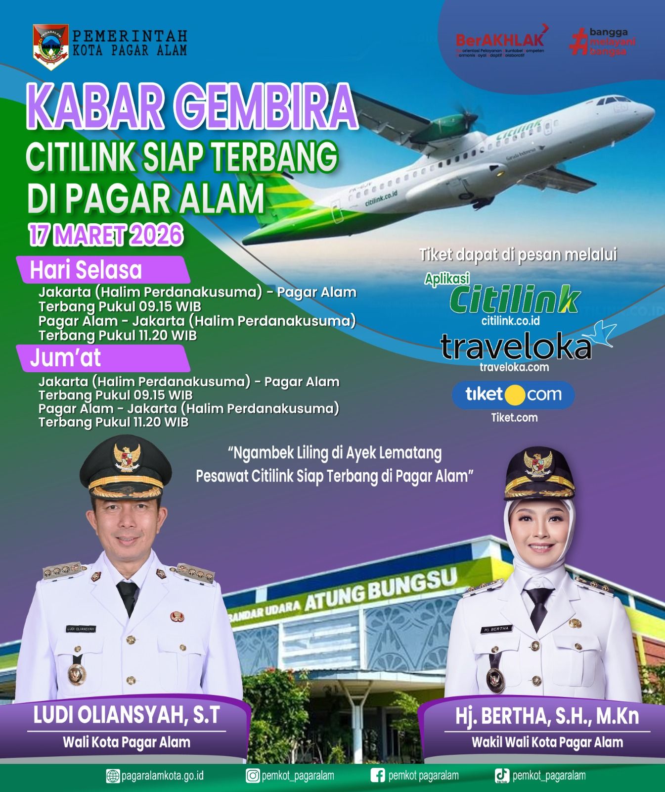 Ngambek Liling di Ayek Lematang, Pesawat Citilink Siap Terbang di Pagar Alam ✈️