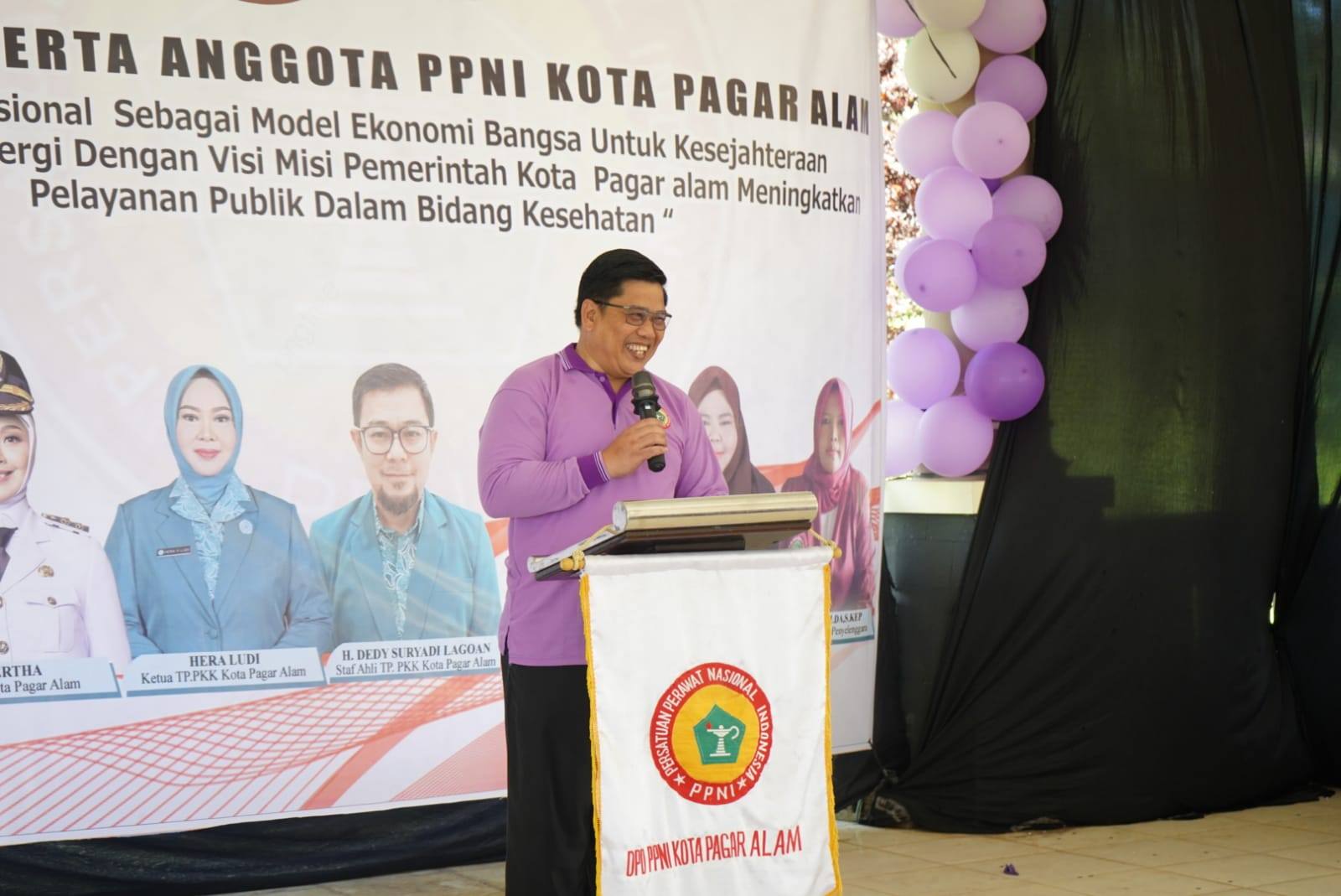 Sekda Kota Pagar alam, Zaily Oktosab Fitri Abidin Hadiri Peringatan Hari Ulang Tahun (HUT) ke-52 Persatuan Perawat Nasional Indonesia (PPNI).